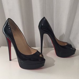 Christian Louboutin Lady Peep Black Patent